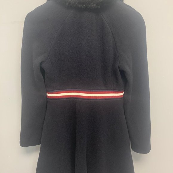 Maje Navy Wool Knee Length Coat - Picture 2 of 5